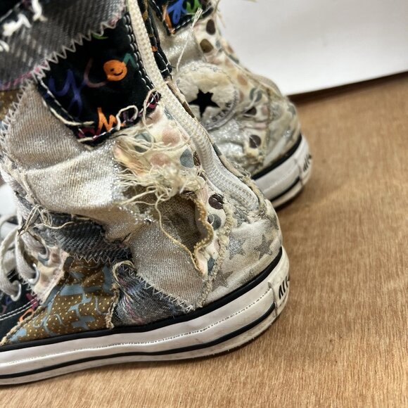 Converse Chuck Taylor Knee High Women Size 6 Patchwork Sneakers Back Zip - Picture 8 of 14